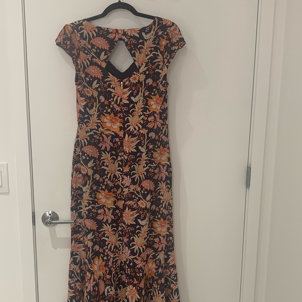 Anthropologie Maxi dress silk size 10,color blue